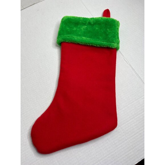 Dr Seuss The Grinch Max Christmas Stocking 22" Red Green Fleece Felt New - Picture 4 of 7